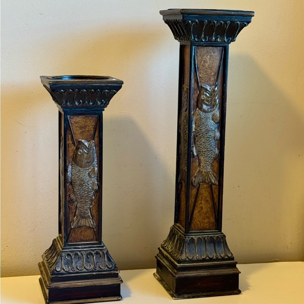 Copper and Brass Colored Metal Candle Holders